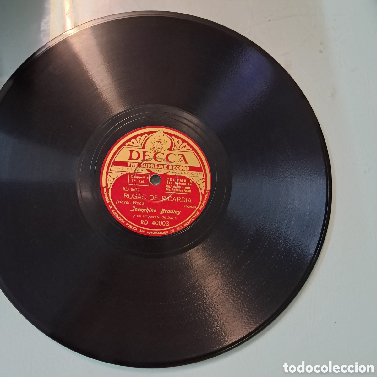 Discos de pizarra: Disco Pizarra, Decca,Rosas de picardia, hasta la vistai
