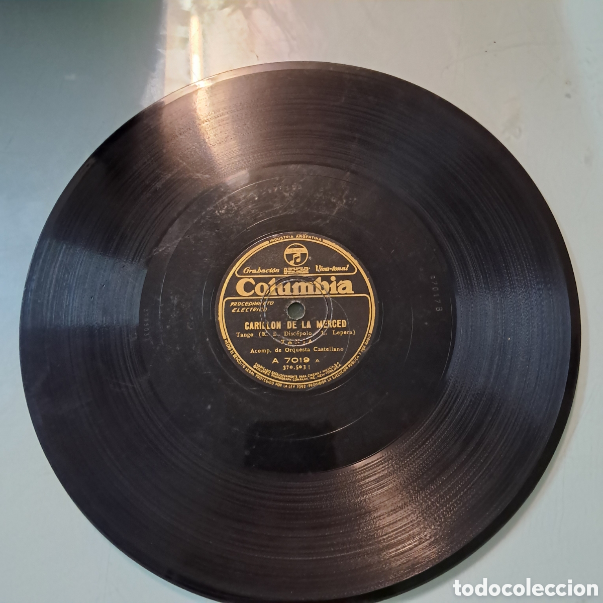 Discos de pizarra: Disco Pizarra, maldita Carrillon de la merced - Foto 2