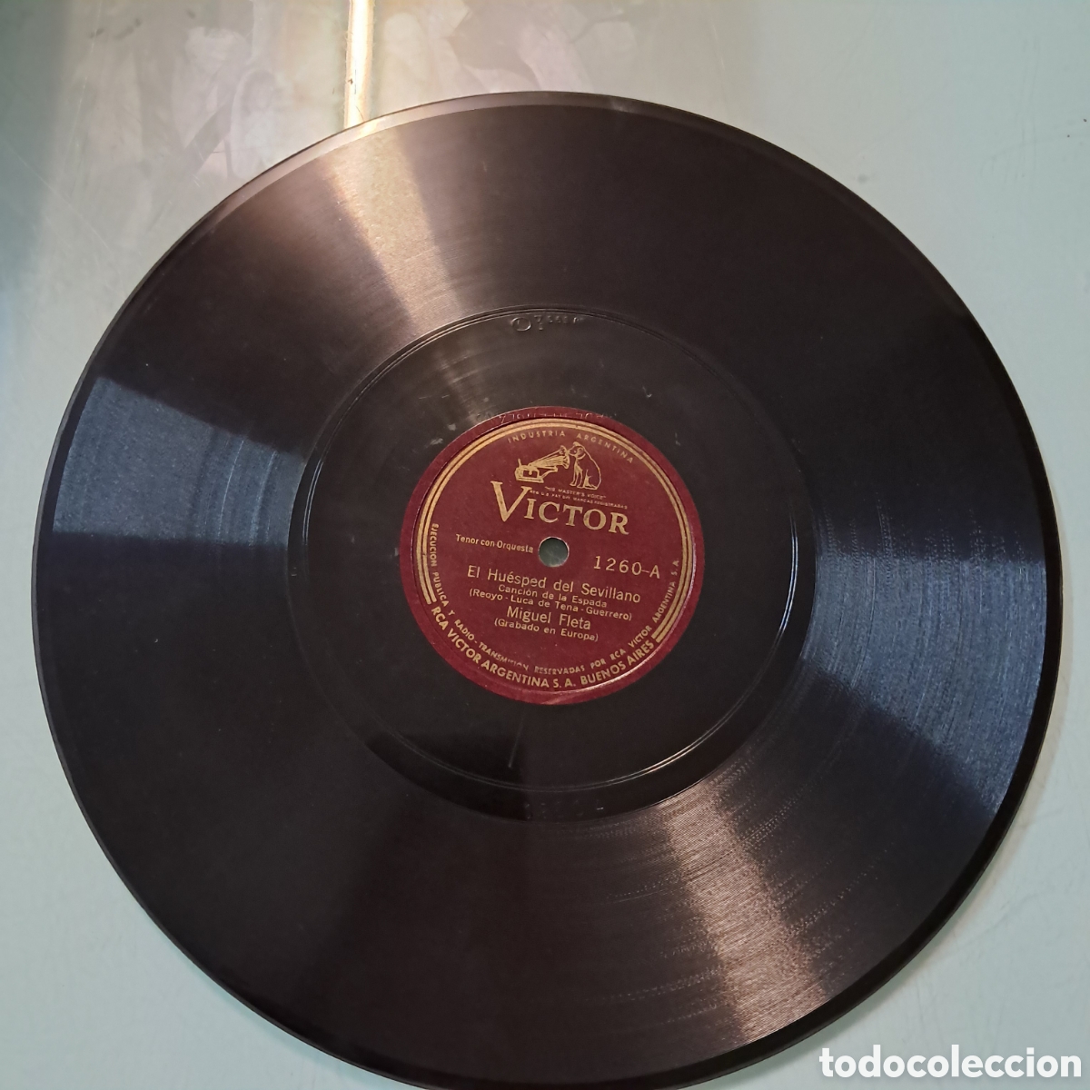 Discos de pizarra: Disco Pizarra, El huesped del sevillano - Foto 2