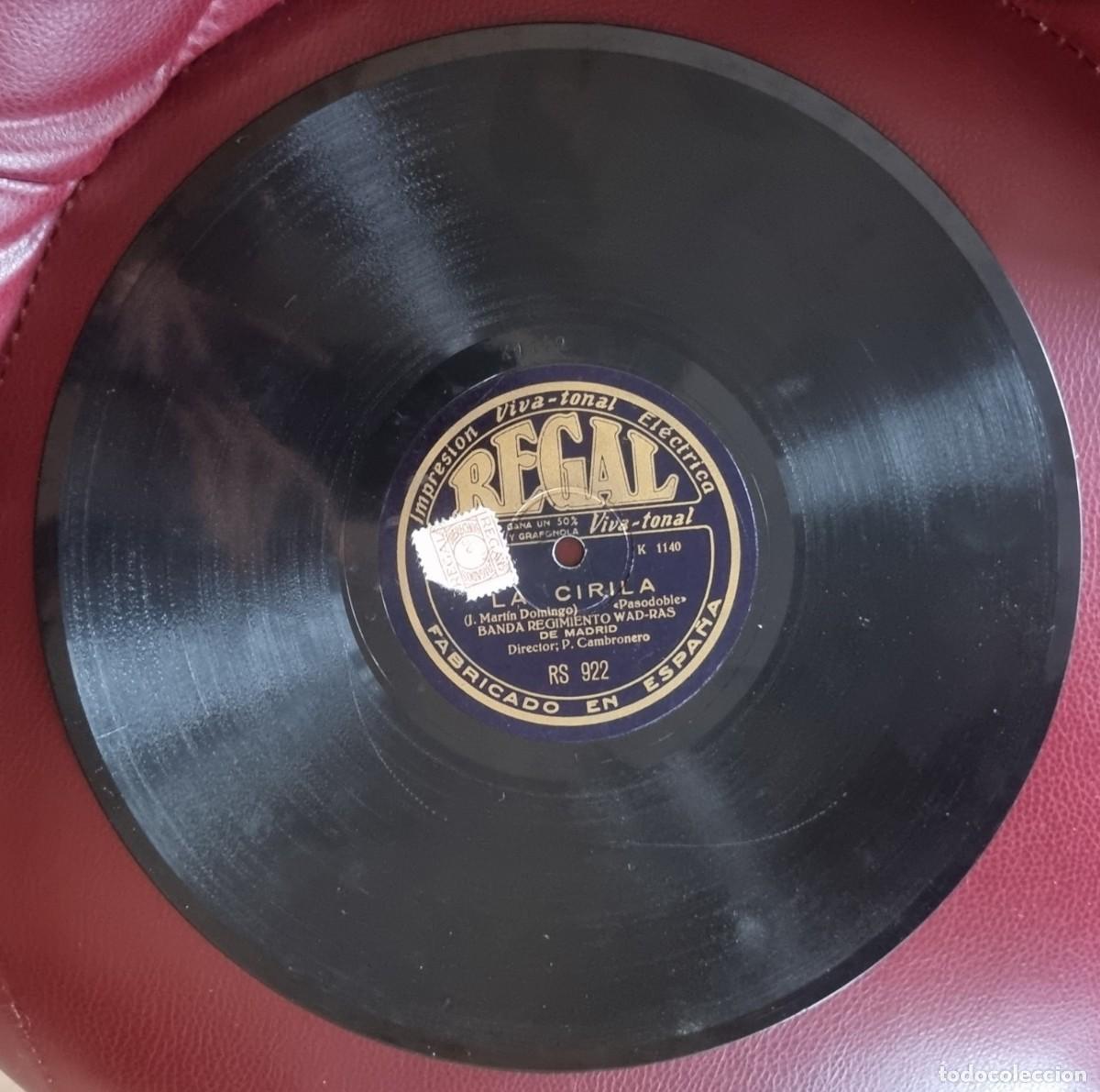 Discos de pizarra: ANTIGUO DISCO Pizarra 78 rpm. BANDA REGIMIENTO WAD-RAS DE MADRID La Cirila - Los flecos del mant&oacute;n
