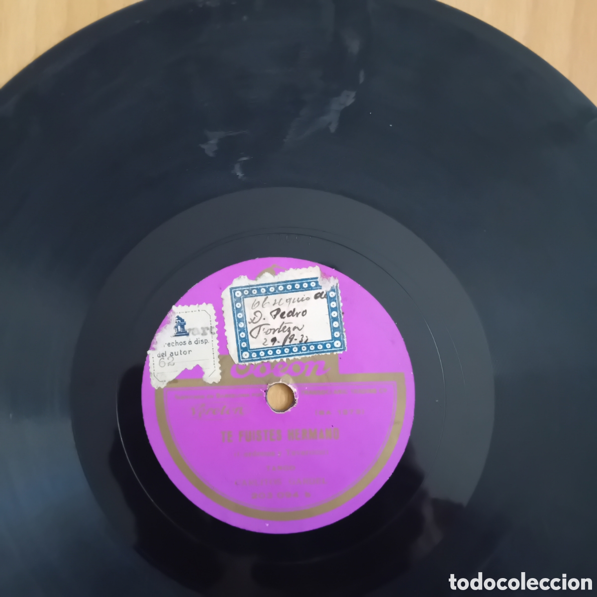 Discos de pizarra: CARLITOS GARDEL. TE FUISTES HERMANO. PERFUME DE MUJER - Foto 5
