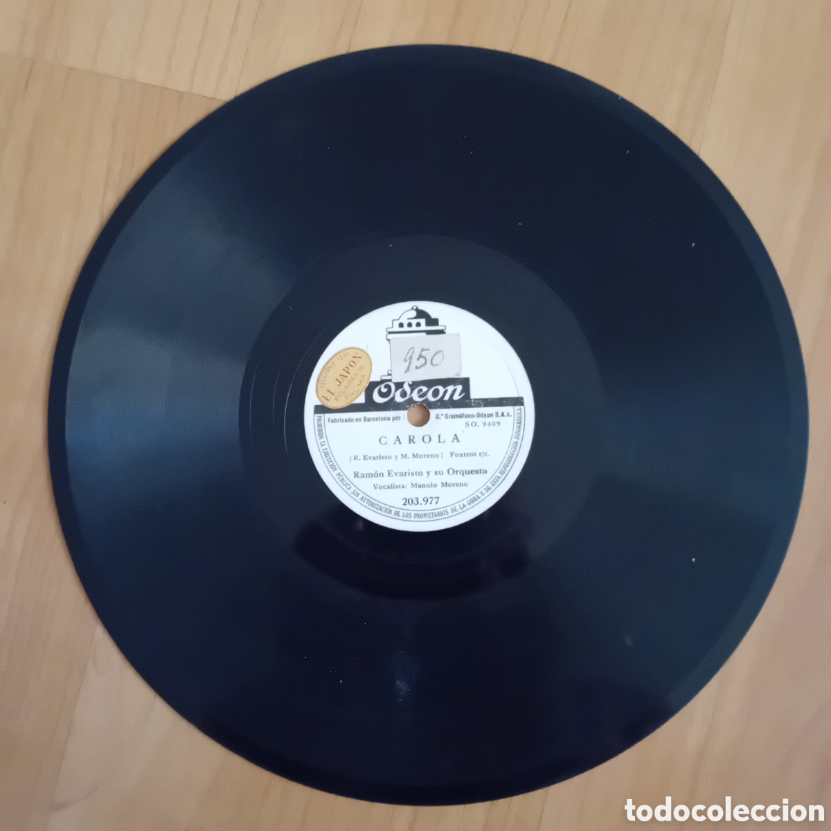 Discos de pizarra: RAMON EVARISTO. FASCINACION. CAROLA