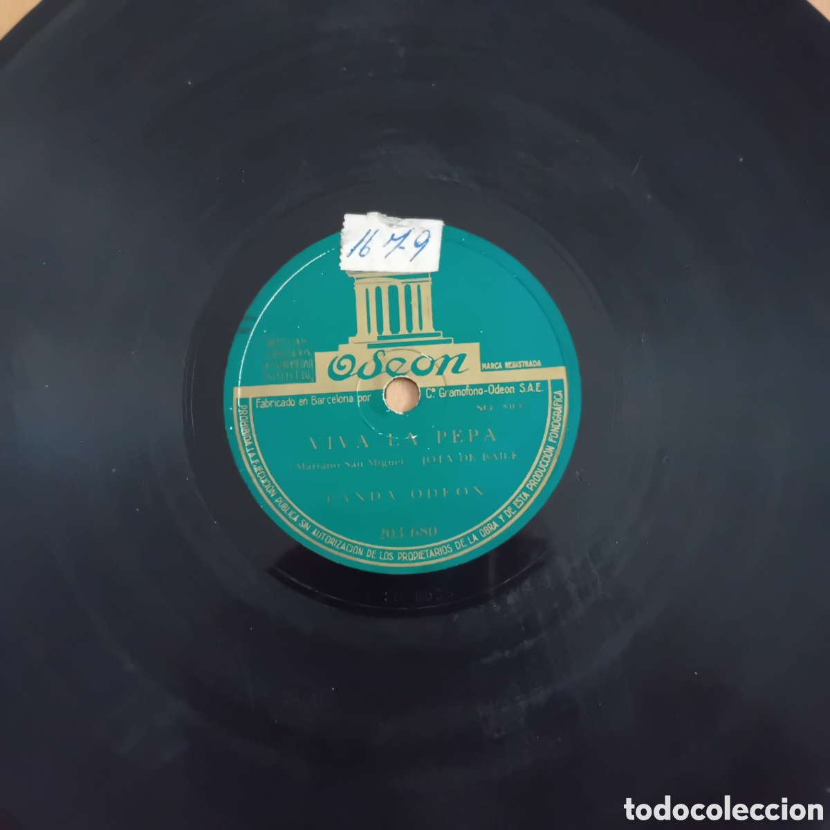 Discos de pizarra: BANDA ODEON. VIVA LA PEPA. UNA MUJER MADRILE&Ntilde;A - Foto 5