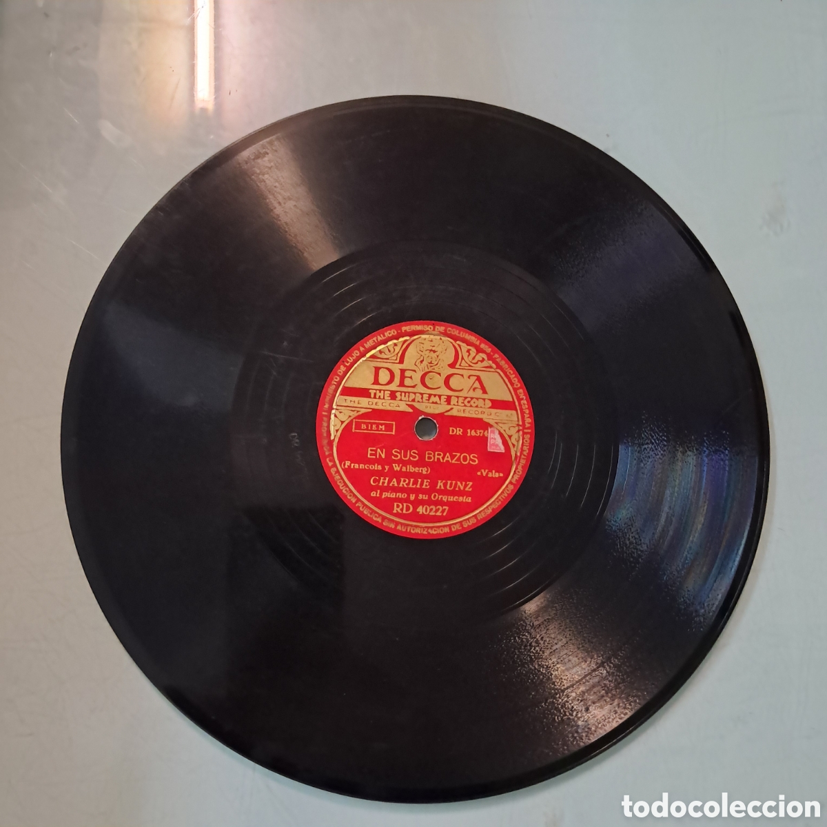 Discos de pizarra: Disco Pizarra, En sus brazos, Dominio - Foto 2