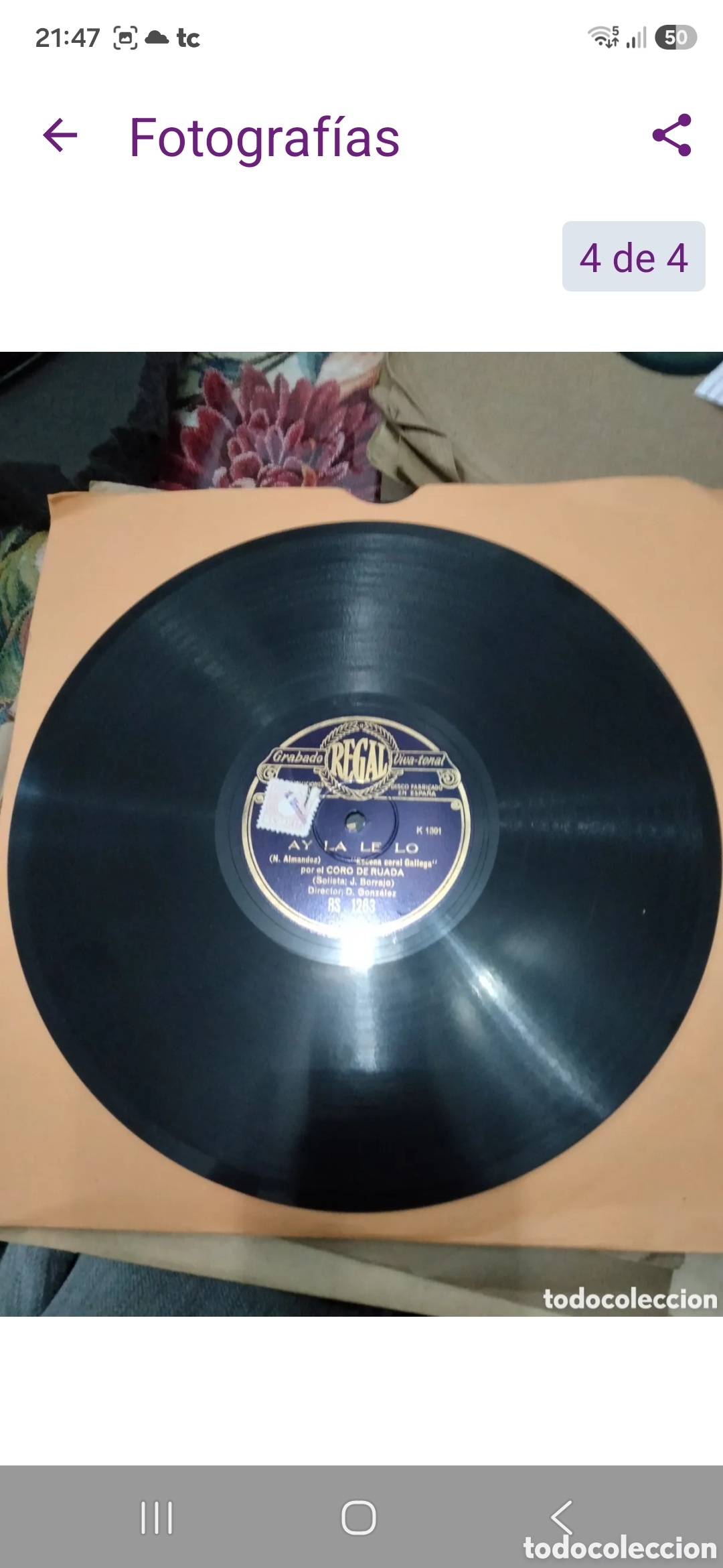 Discos de pizarra: Disco Pizarra Gallego, Coro De Ruada N'A SEITURA / AY LA LE LO