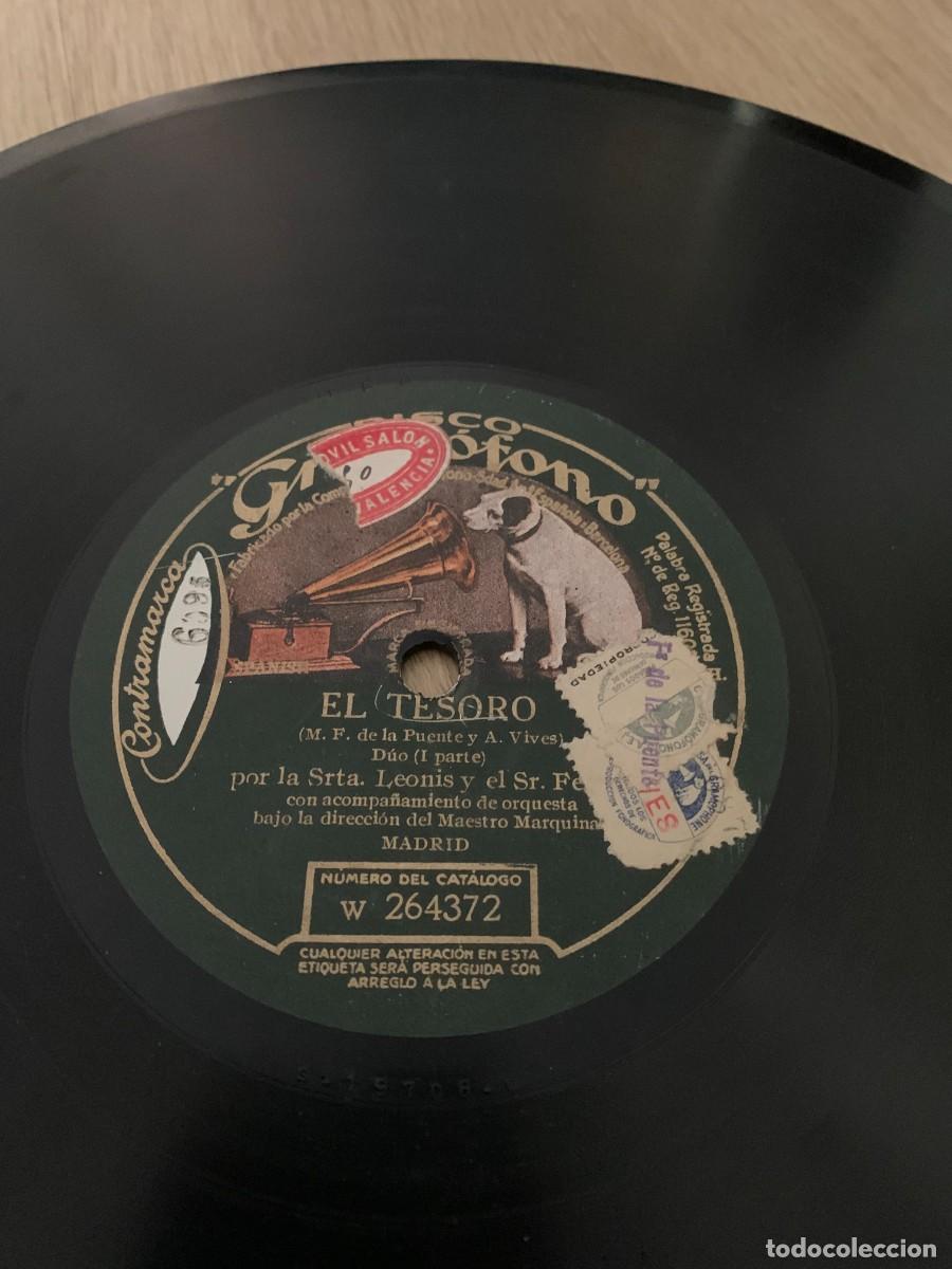 Discos de pizarra: DISCO PIZARRA. SRTA LEONIS-SR FERRET. EL TESORO 1&ordf; Y 2&ordf; PARTE. - Foto 1