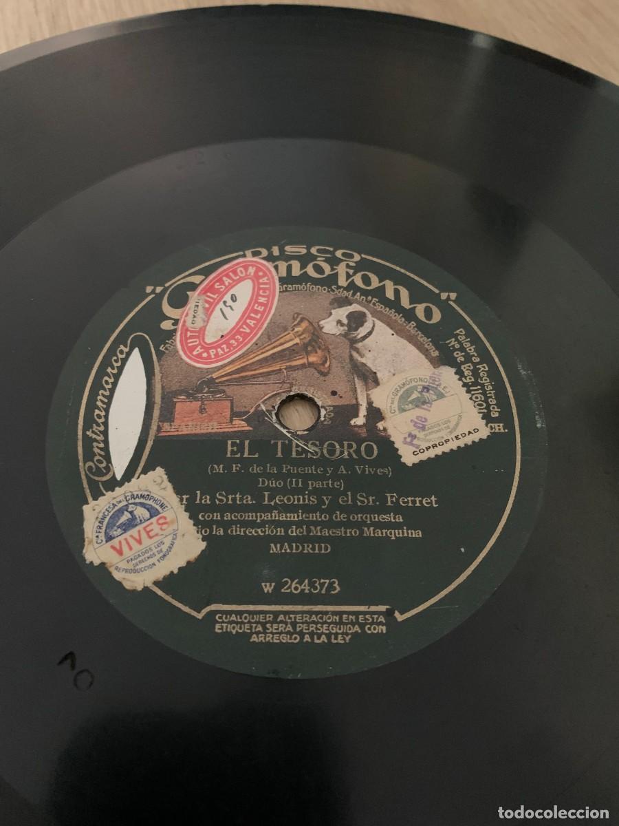 Discos de pizarra: DISCO PIZARRA. SRTA LEONIS-SR FERRET. EL TESORO 1&ordf; Y 2&ordf; PARTE. - Foto 2