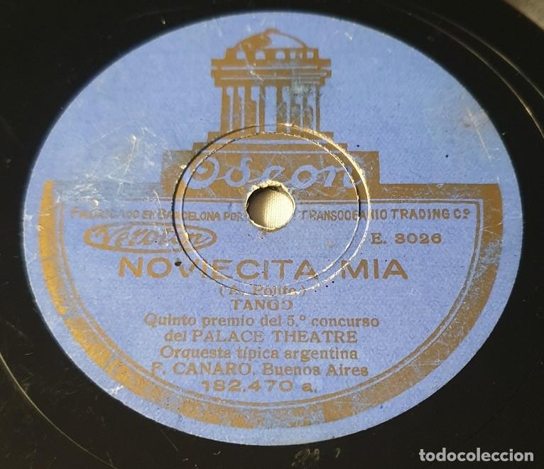 Discos de pizarra: Pizarra 78rpm 10&rdquo;. Odeon 182.470. Orqta, Tipica Argentina F. Canaro - Noviecita mia / Duelo Criollo