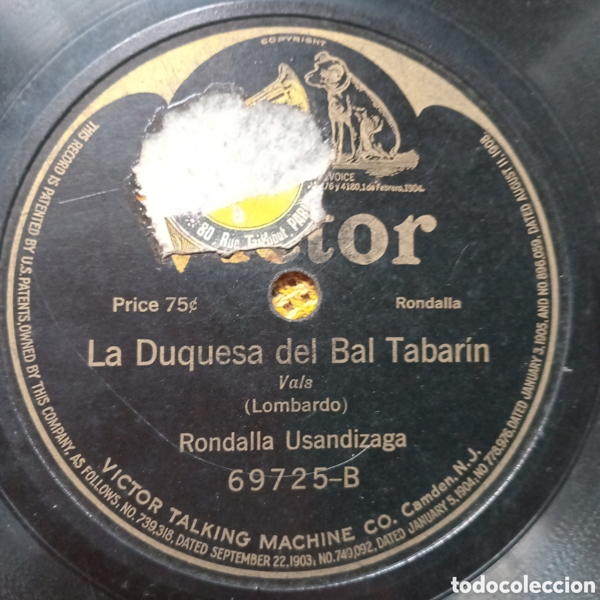 Discos de pizarra: RONDALLA USANDIZAGA. LA DUQUESA DEL BAL TABARIN- EL GALLITO - Foto 1