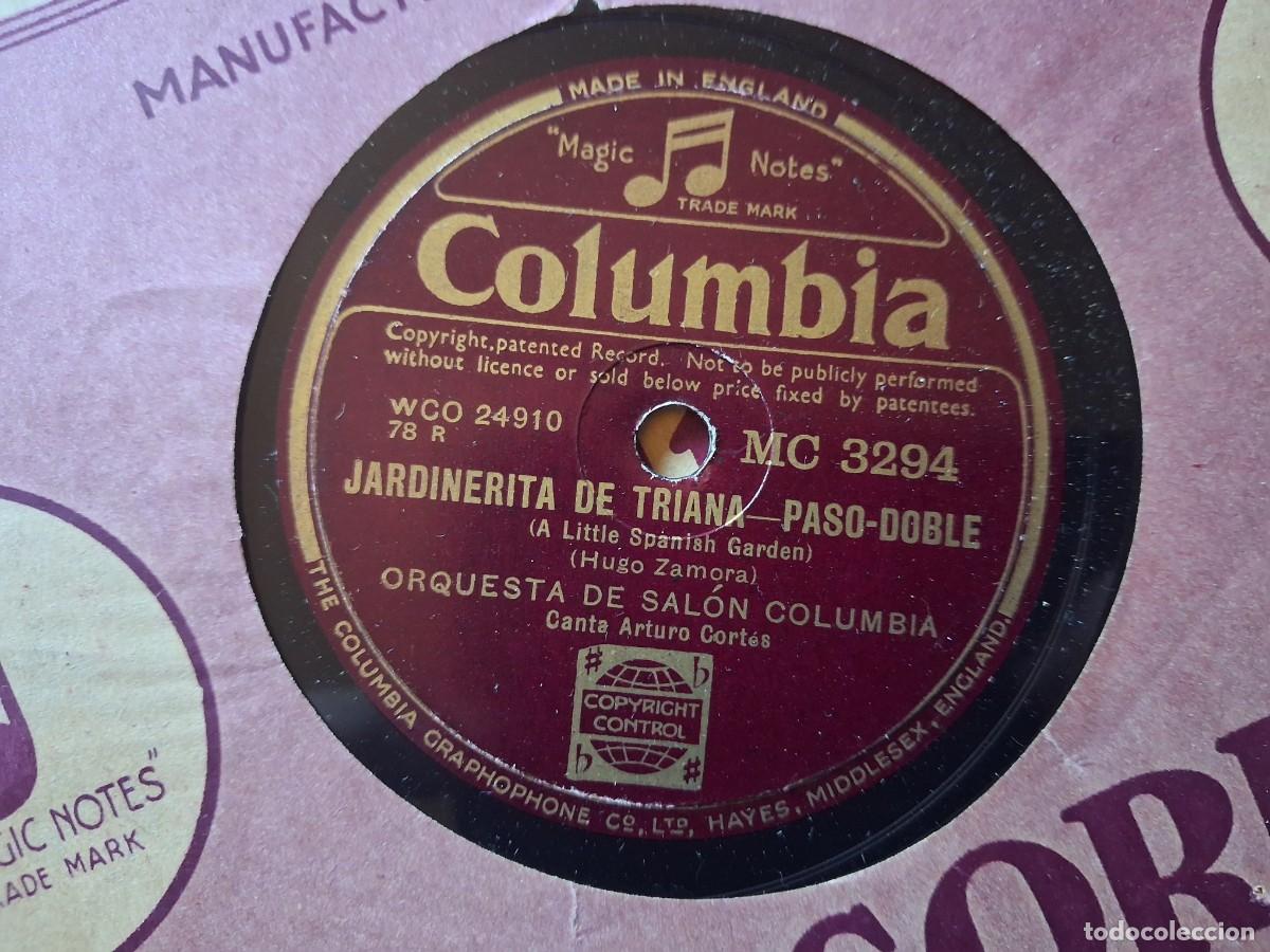 Discos de pizarra: Orquesta De Sal&oacute;n Columbia - Jardinerita De Triana + Novia M&iacute;a (Columbia, 1939)