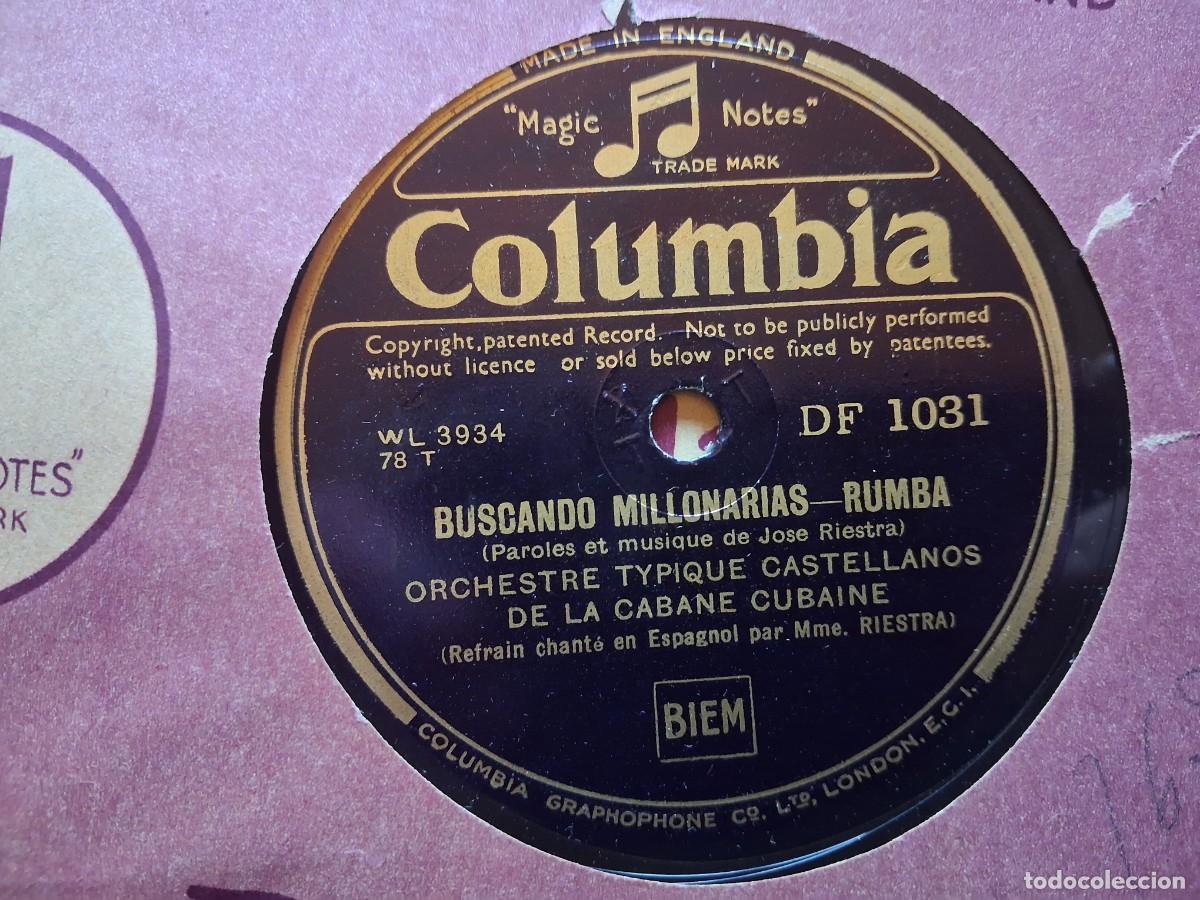 Discos de pizarra: Orchestre Typique Castellanos - Buscando Millonarias + Cumbamba (Columbia, a&ntilde;os 30&acute;s)