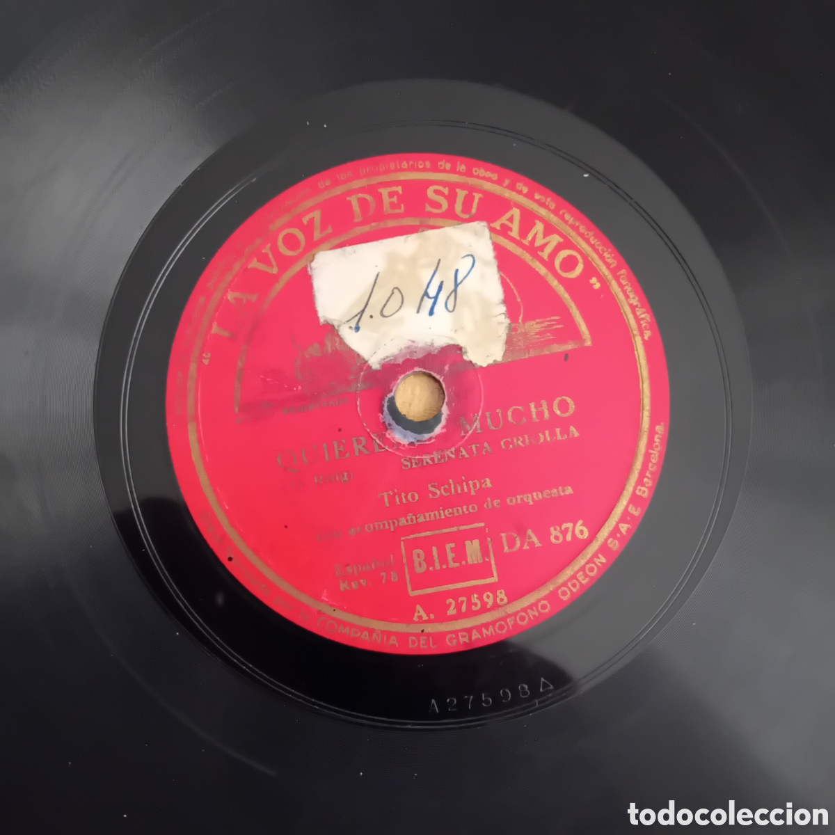 Discos de pizarra: TITO SCHIPA. QUIEREME MUCHO. - Foto 2
