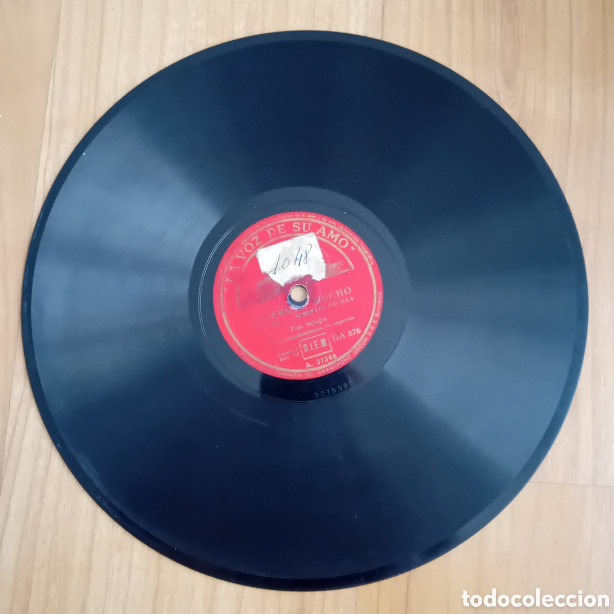 Discos de pizarra: TITO SCHIPA. QUIEREME MUCHO.