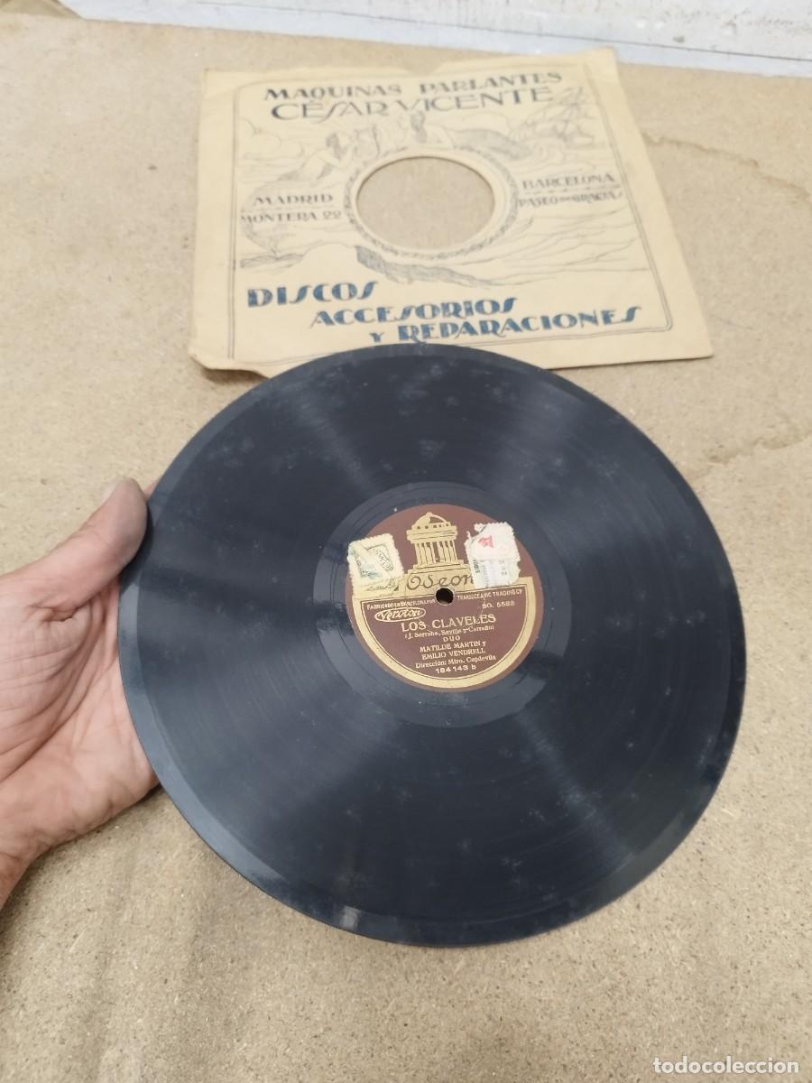 Discos de pizarra: Disco gram&oacute;fono Emilio Vendrell, los claveles. - Foto 1