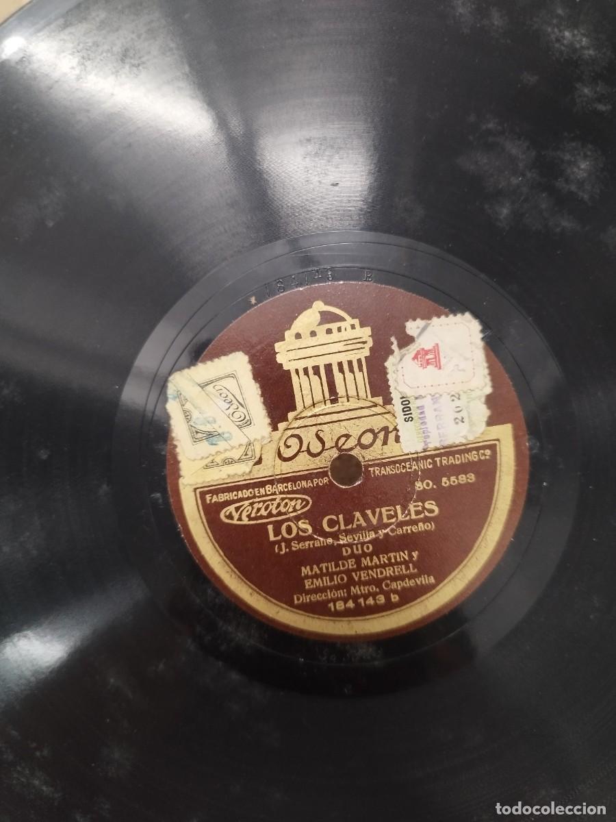 Discos de pizarra: Disco gram&oacute;fono Emilio Vendrell, los claveles. - Foto 2
