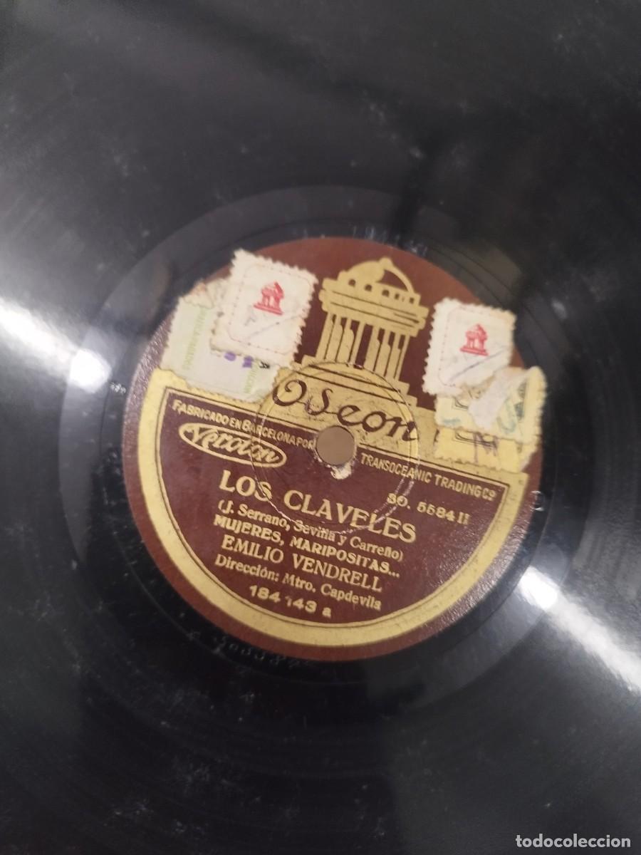 Discos de pizarra: Disco gram&oacute;fono Emilio Vendrell, los claveles. - Foto 3