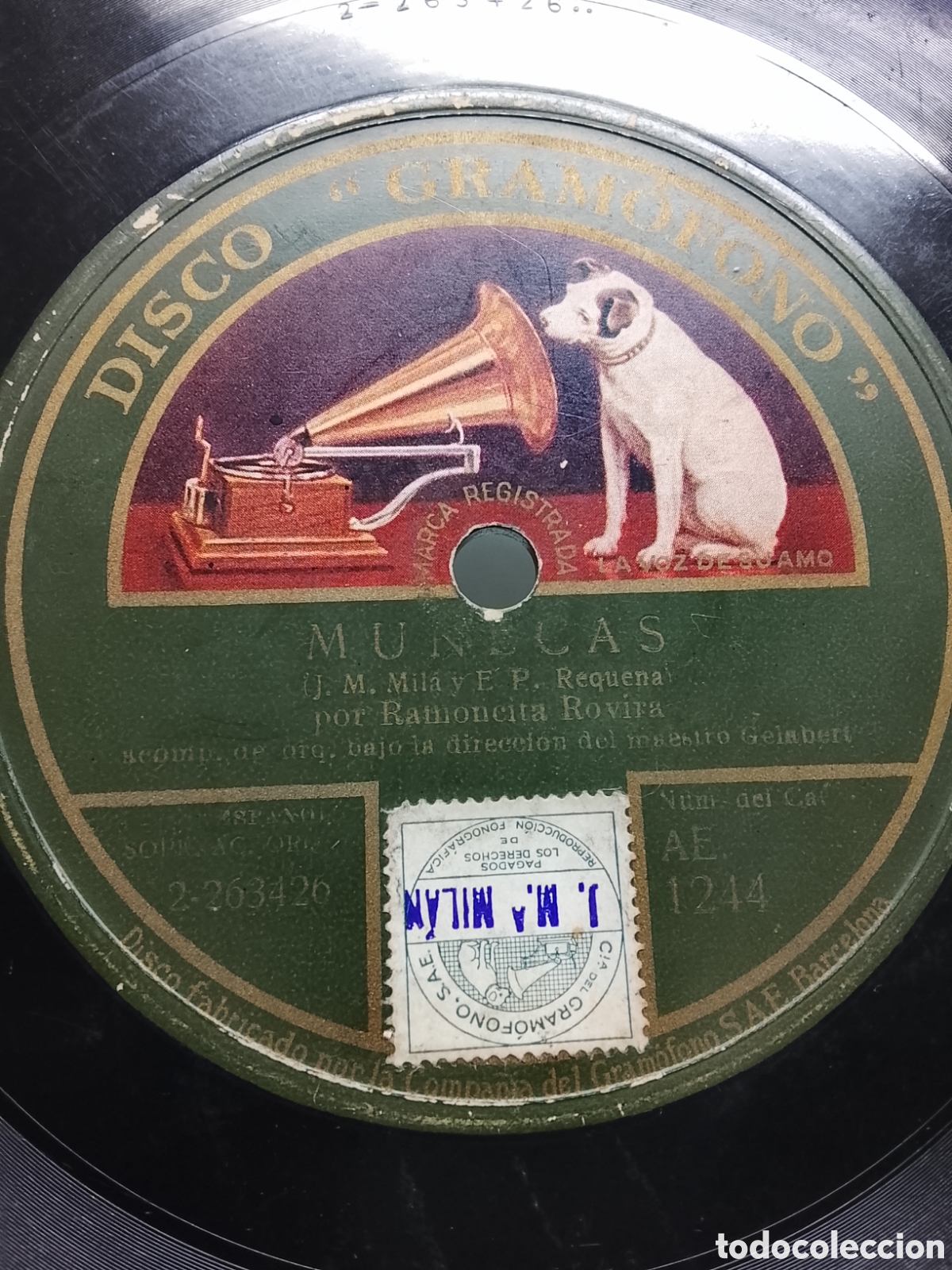 Discos de pizarra: Disco de pizarra mu&ntilde;ecas Ramoncita Rovira