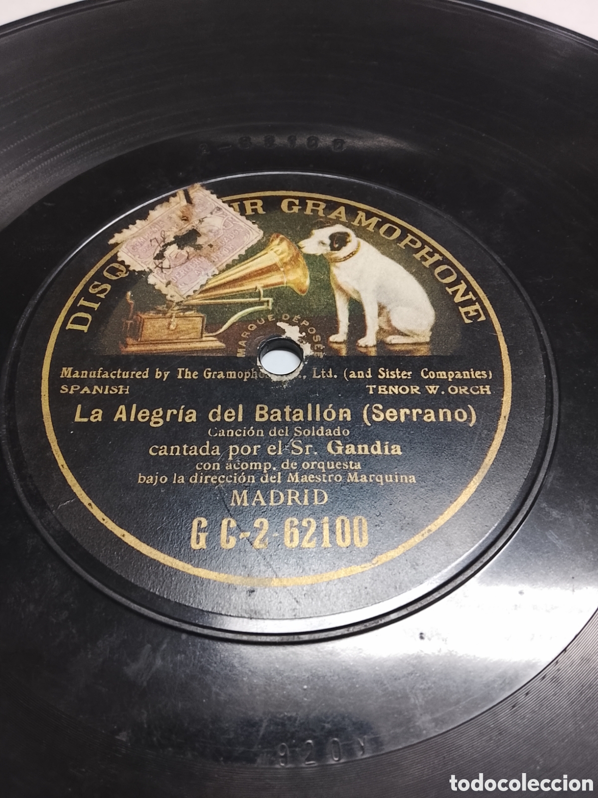 Discos de pizarra: Disco de pizarra la alegr&iacute;a del batall&oacute;n canci&oacute;n del soldado