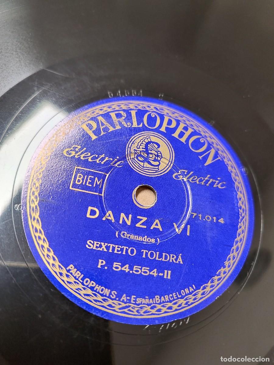 Discos de pizarra: SEXTETO TOLDR&Aacute;. Danzas V y VI de GRANADOS en 78 rpm. Disco grande