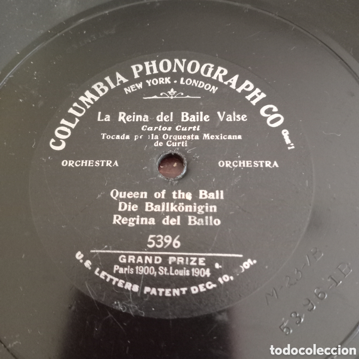 Discos de pizarra: Antiguo y raro disco gramof&oacute;nico de pizarra (78 RPM) publicado por Columbia Phonograph Co. (New York