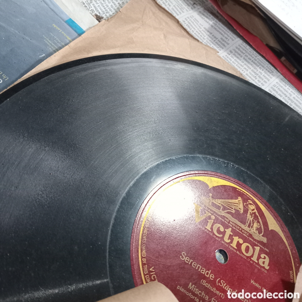Discos de pizarra: Objeto: Disco de pasta / goma laca (Shellac) de 12 pulgadas. ​Formato: Single Sided (grabado de una - Foto 3