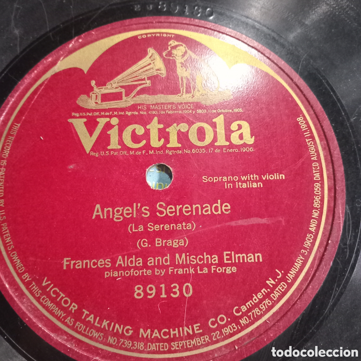 Discos de pizarra: pulgadas, de una sola cara (single-sided). ​Sello / Marca: Victor Victrola (Red Seal / Sello Rojo)