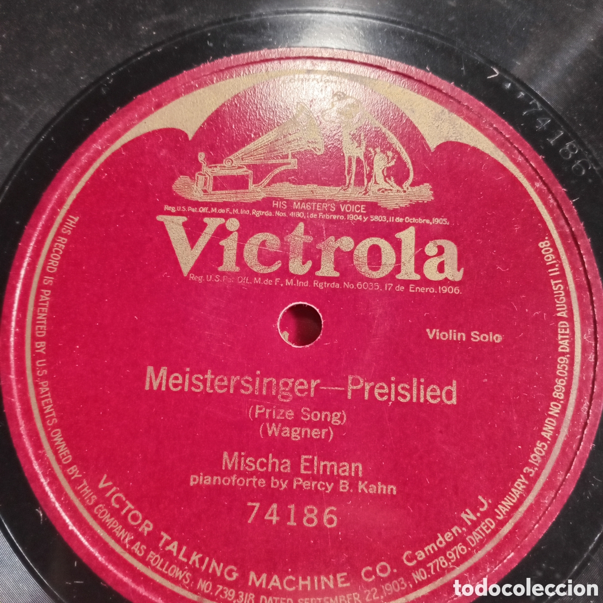 Discos de pizarra: pulgadas, de una sola cara (single-sided). ​Sello / Marca: Victor Victrola (Red Seal / Sello Rojo)