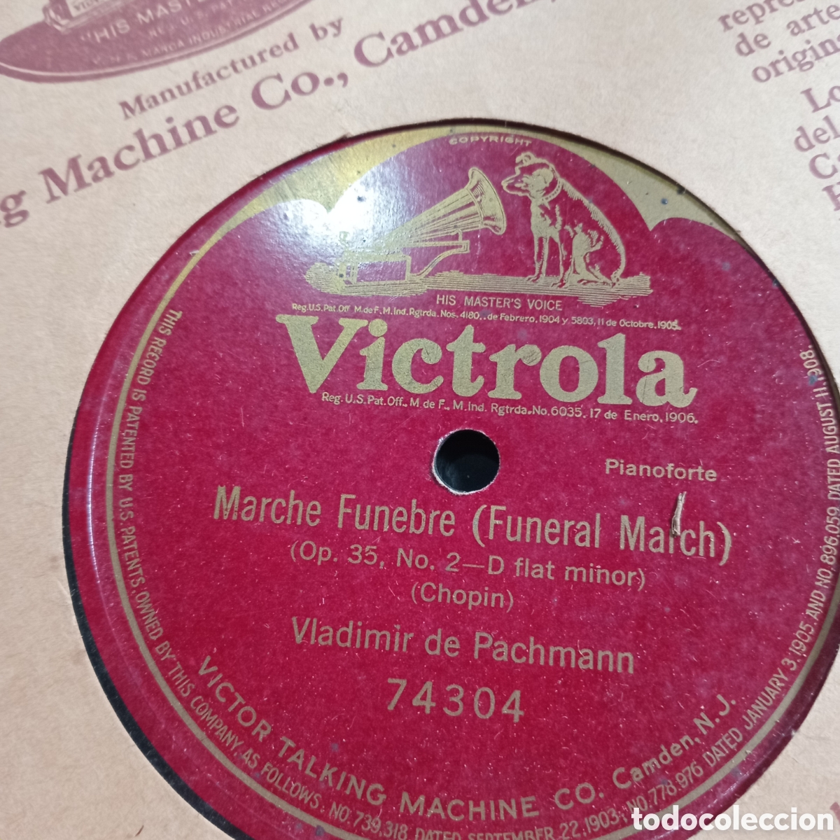 Discos de pizarra: pulgadas, de una sola cara (single-sided). ​Sello / Marca: Victor Victrola (Red Seal / Sello Rojo)