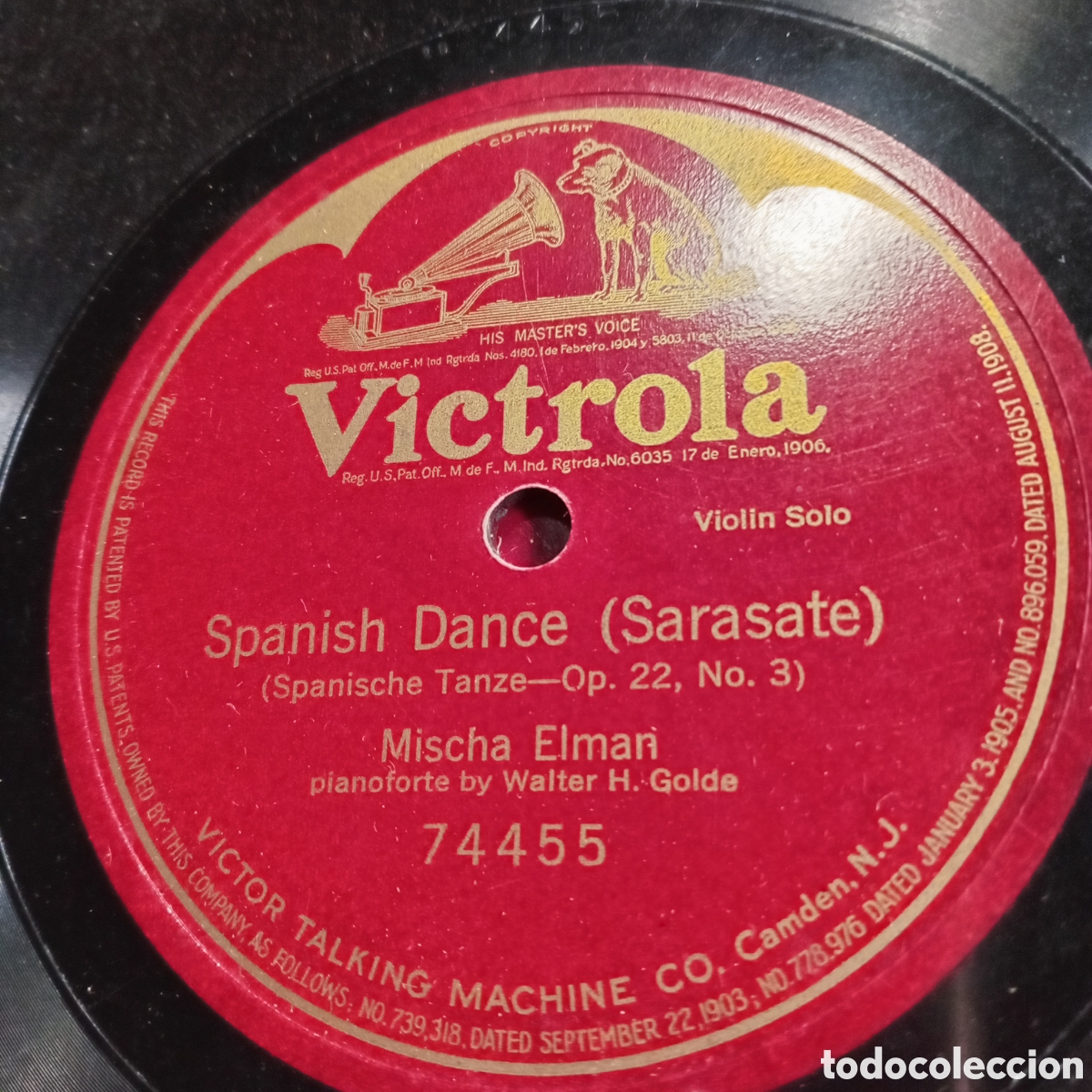 Discos de pizarra: pulgadas, de una sola cara (single-sided). ​Sello / Marca: Victor Victrola (Red Seal / Sello Rojo)