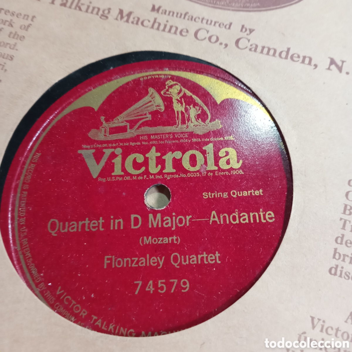 Discos de pizarra: pulgadas, de una sola cara (single-sided). ​Sello / Marca: Victor Victrola (Red Seal / Sello Rojo)