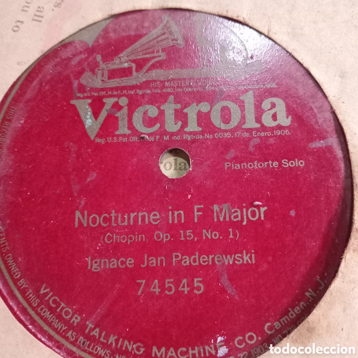 Discos de pizarra: pulgadas, de una sola cara (single-sided). ​Sello / Marca: Victor Victrola (Red Seal / Sello Rojo)