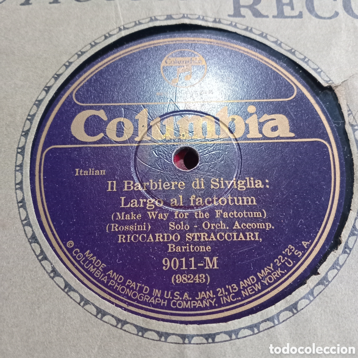 Discos de pizarra: pulgadas, de una sola cara (single-sided). ​Sello / Marca: Victor Victrola (Red Seal / Sello Rojo)
