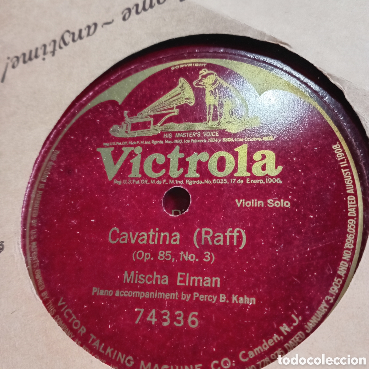Discos de pizarra: pulgadas, de una sola cara (single-sided). ​Sello / Marca: Victor Victrola (Red Seal / Sello Rojo)