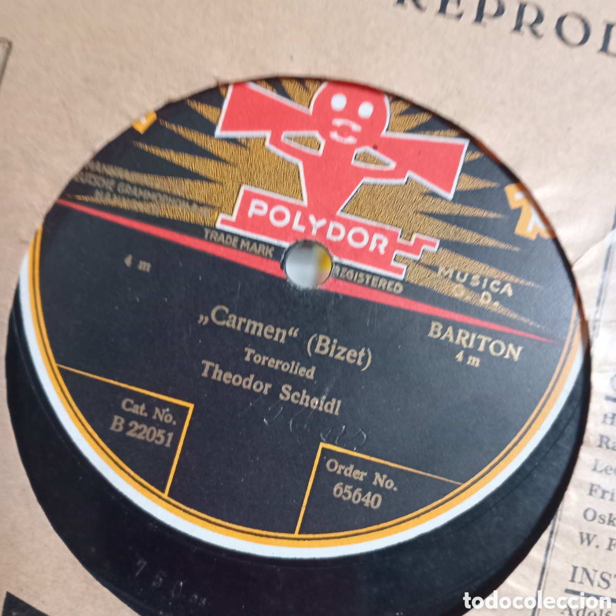 Discos de pizarra: CARMEN DISCO 78RPM DE 10 PULGADAS - Foto 1
