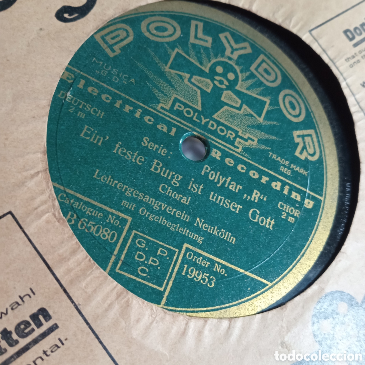 Discos de pizarra: Disco de Vinilo / Carb&oacute;n de 78 RPM - Polydor (Sello Verde Original) ​Se vende disco antiguo de col