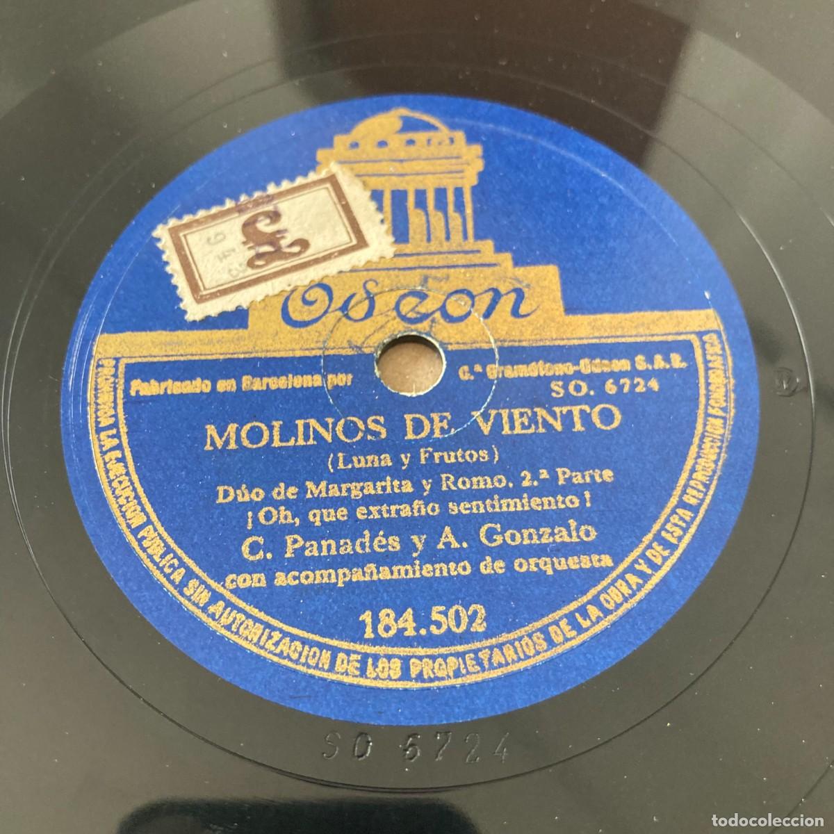 Discos de pizarra: VINILO PIZARRA 78RPM MOLINOS DE VIENTO, LUNA Y FRUTOS, DUO MARGARITA Y ROMO, C. PANAD&Eacute;S Y A. GONZALO