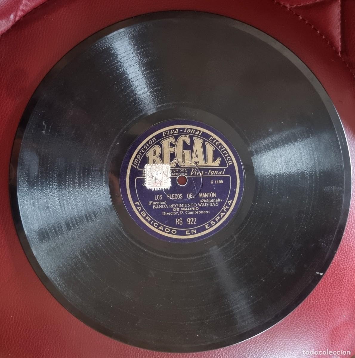 Dischi in gommalacca: ANTIGUO DISCO Pizarra 78 rpm. BANDA REGIMIENTO WAD-RAS DE MADRID La Cirila - Los flecos del mant&oacute;n