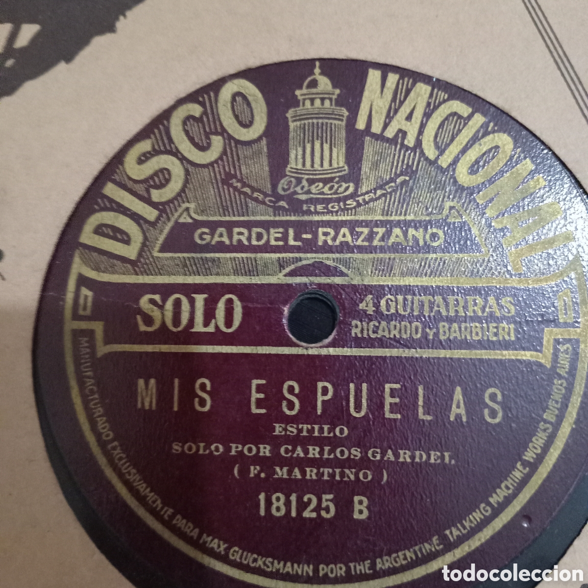 Discos de pizarra: Lote X3 Discos 78 RPM Carlos Gardel - Colecci&oacute;n Hist&oacute;rica (Pobre Mu&ntilde;equita, Milonguera, Mis Flores N