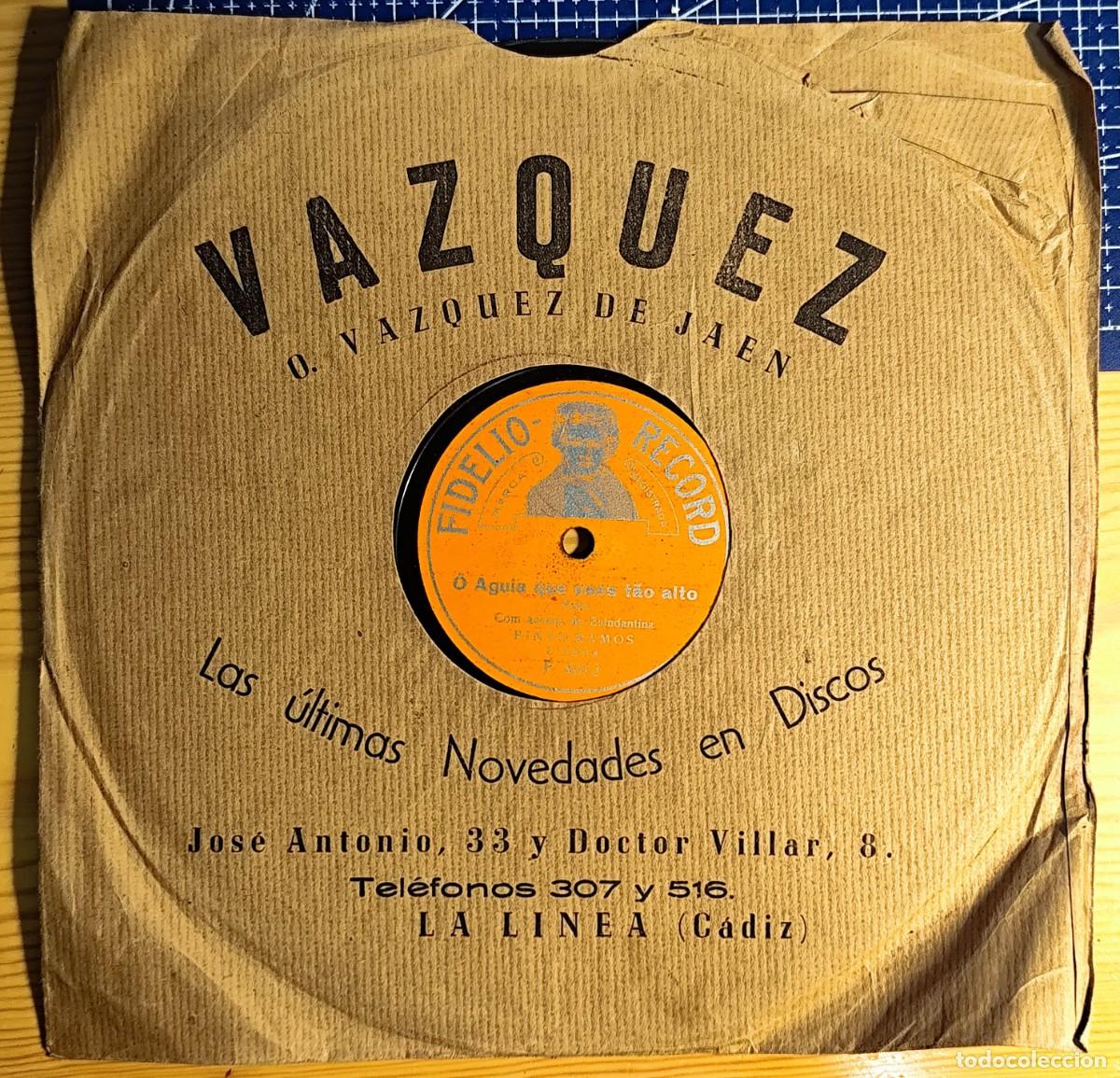 Discos de pizarra: Disco de pizarra 78 RPM Fidelio Record F.4012. Pinto Ramos - Fado Portugu&eacute;s (C. 1910) + Funda