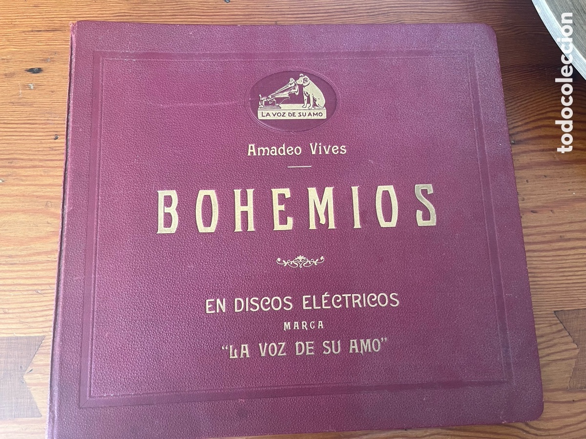 Discos de pizarra: Bohemios-Amadeo Vives-5 discos de pizarra de casi un siglo de antig&uuml;edad