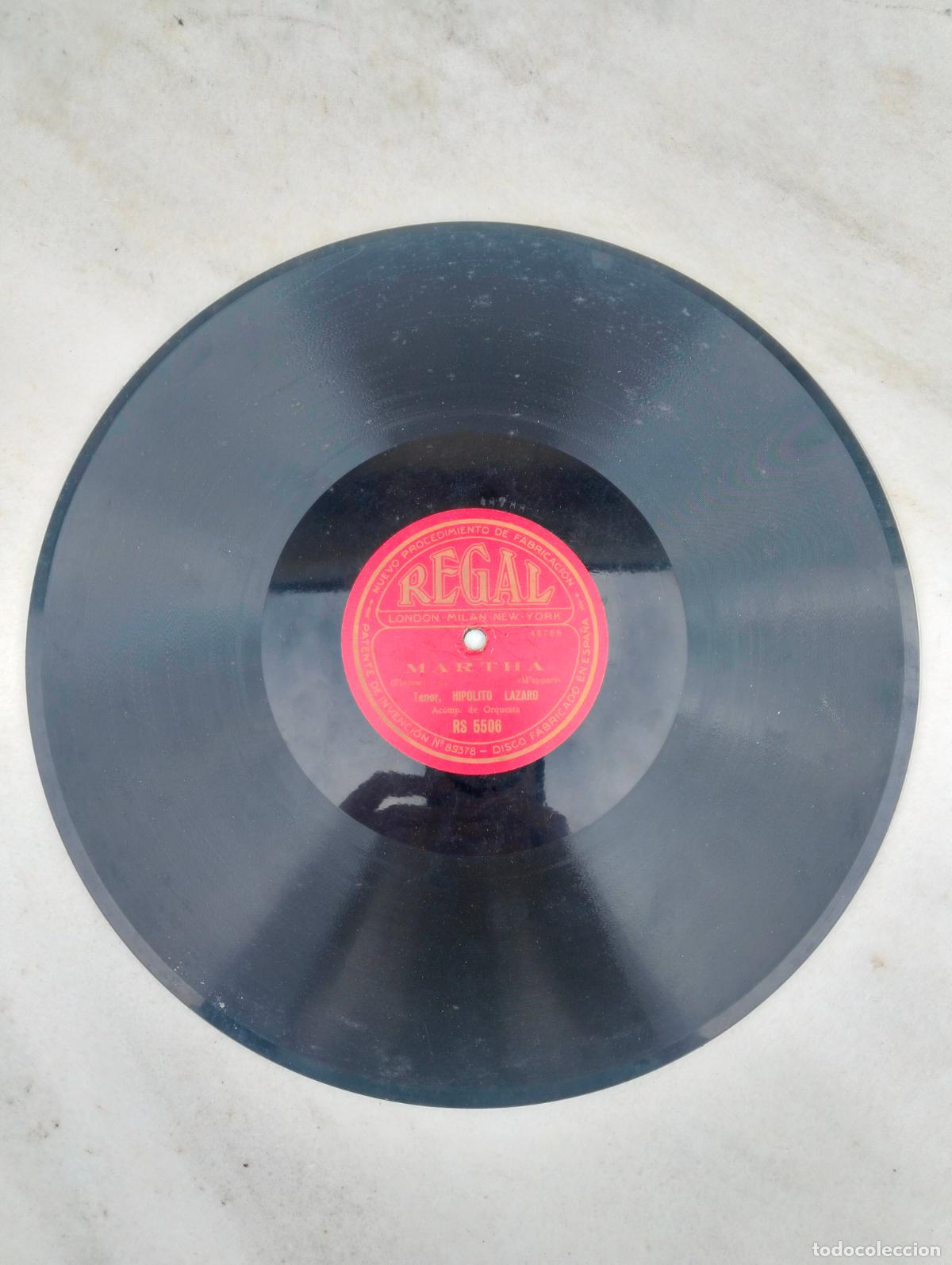 Disques en gomme-laque: Regal martha tenor hipolito lazaro i puritani disco de pizarra antiguo