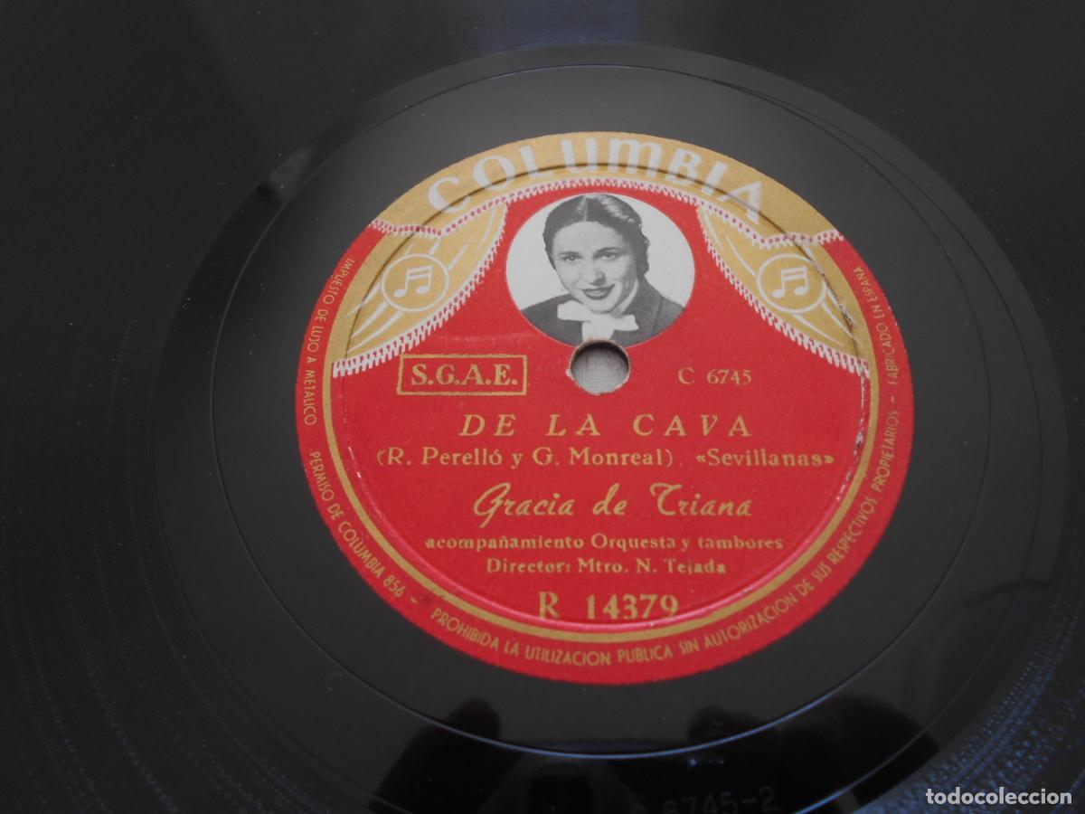 Discos de pizarra: GRACIA DE TRIANA - SEVILLANAS Y SAETA