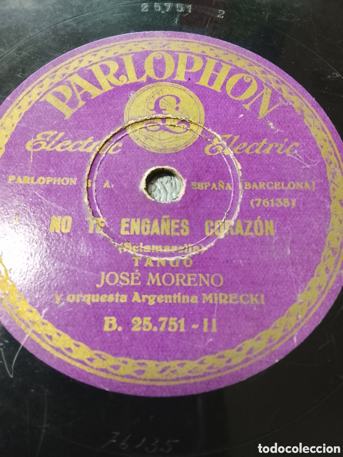 Discos de pizarra: Disco de pizarra Adi&oacute;s muchachos tango Jos&eacute; moreno - Foto 2