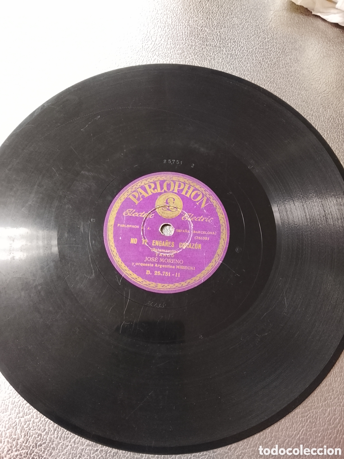 Discos de pizarra: Disco de pizarra Adi&oacute;s muchachos tango Jos&eacute; moreno - Foto 3