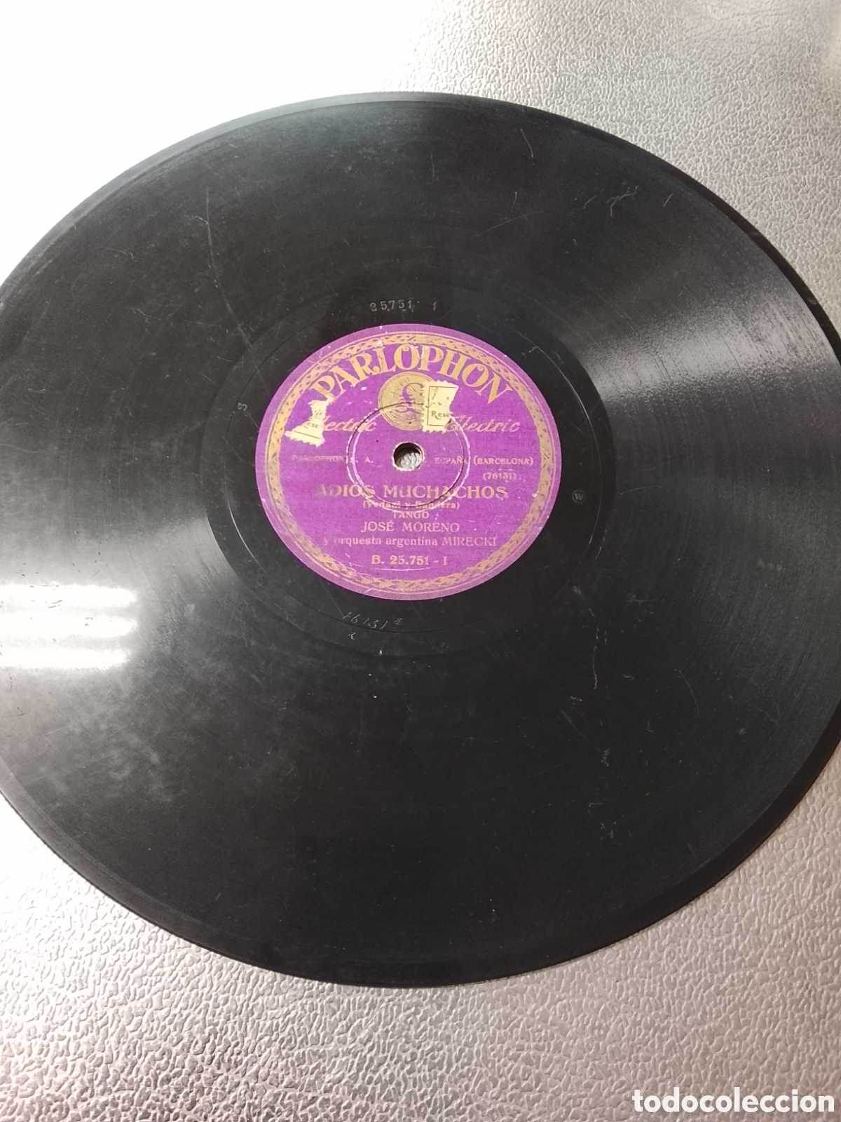 Discos de pizarra: Disco de pizarra Adi&oacute;s muchachos tango Jos&eacute; moreno - Foto 4