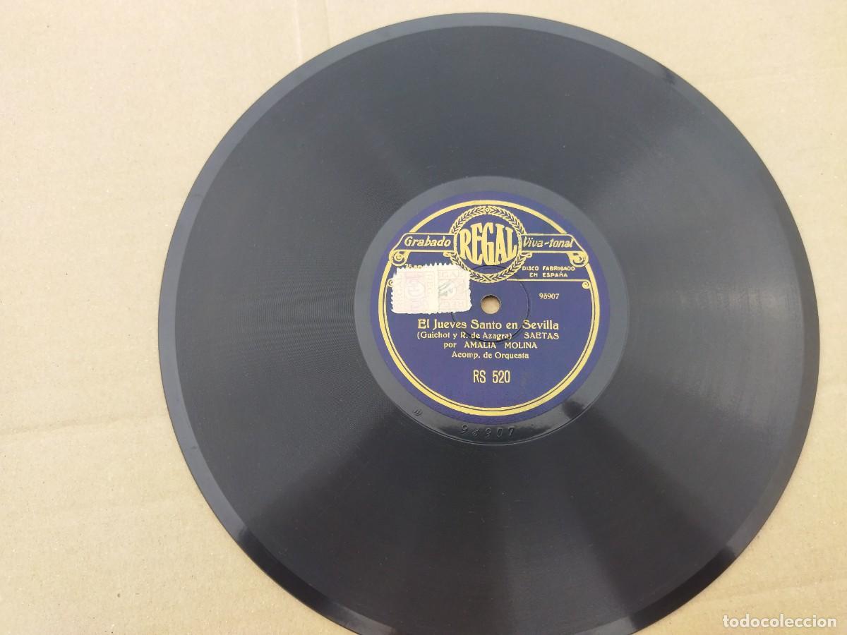 Discos de pizarra: disco de pizarra de amalia molina TONTERIAS GITANAS -Y EL JUEVES SANTO EN SEVILLA rs 520