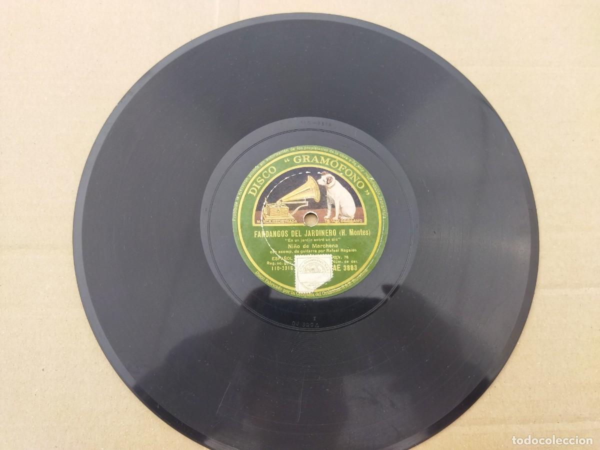 Discos de pizarra: disco de pizarra del ni&ntilde;o de marchena AL SON DE MI PASODOBLE -y FANDANGOS DEL JARDINERO AE 3883