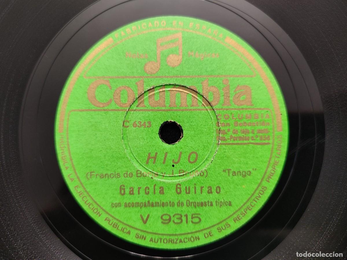 Discos de pizarra: AS&Iacute; ES MI VIDA - HIJO. GARC&Iacute;A GUIRAO. COLUMBIA V 9315
