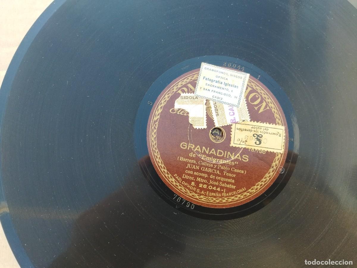 Discos de pizarra: disco de pizarra de juan garcia GRANADINAS -y OJITOS DE LUTO 26044