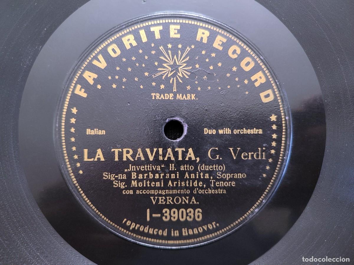 Discos de pizarra: LA TRAVIATA. ANITA BARBARINI y ARISTIDE MOLTENI. FAVORITE RECORD I35035-I35036